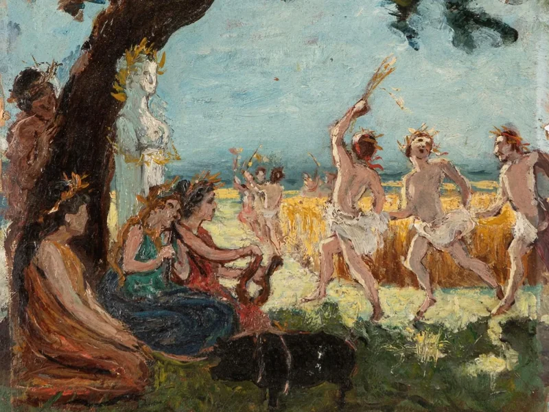 1871-Romeo Bonomelli - Le feste arvali - bozzetto